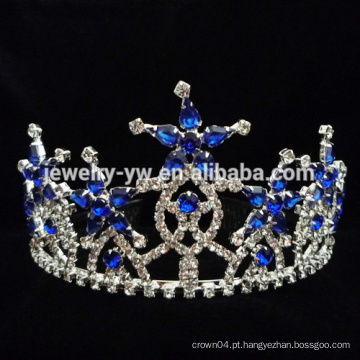 Moda Design Floco de neve azul Tiara Crown Pageant para o sexo masculino